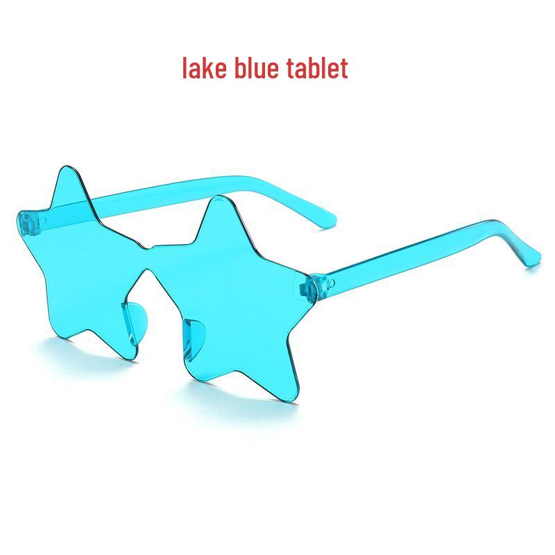 Colorful Rimless Star Party Sunglasses: Fun One-Piece Design