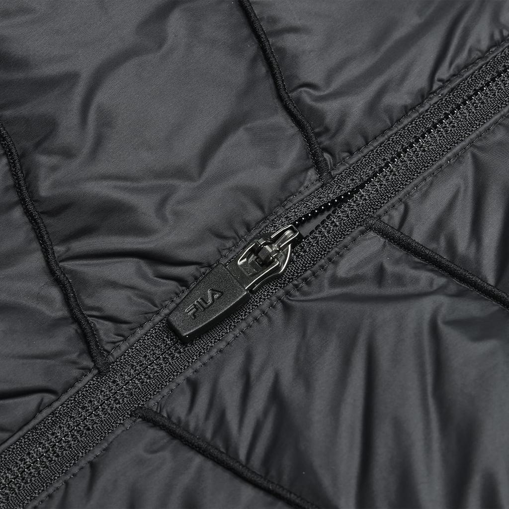 Fila Einfarbige Kapuzen-Steppjacke Lässig Leicht Daunenjacke Herren Oberbekleidung Schwarz F11M348912F-BK