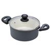 LIV PLUS Arietta Ceramic 20cm Casserole Pot, Dark Gray, ND-3617, Induction and Gas Compatible