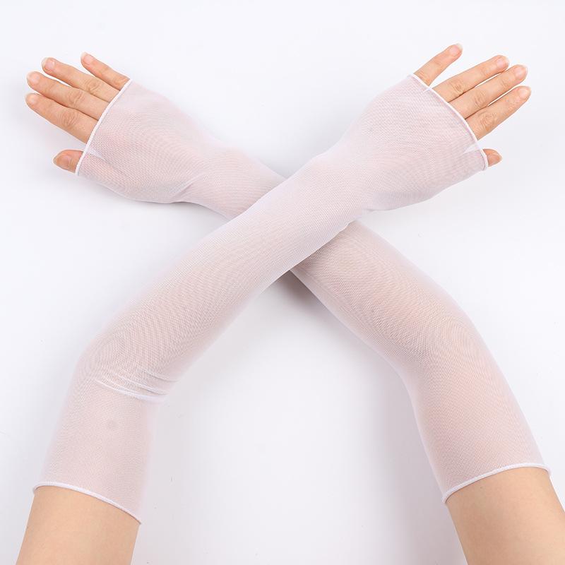 Sexy Hochelastische Dünne Spitze Mesh Strumpfhose Lange Fingerlose Damen Handschuhe Sommer Sonnenschutz Atmungsaktive Radsport Armstulpen