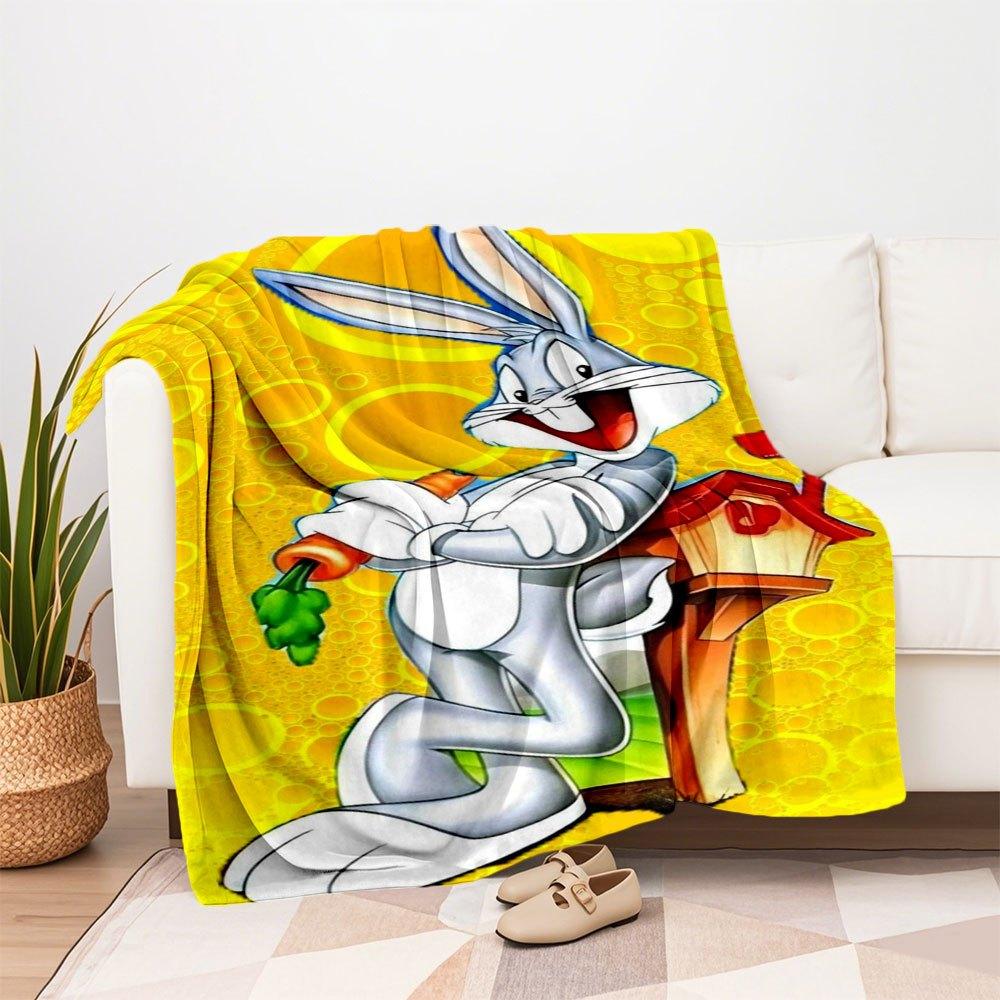 Bugs Bunny Mailbox Kids Room DecorationsBlanket Flannel Throw Blanket for Sofa, Bed, Travel, Camping, Office