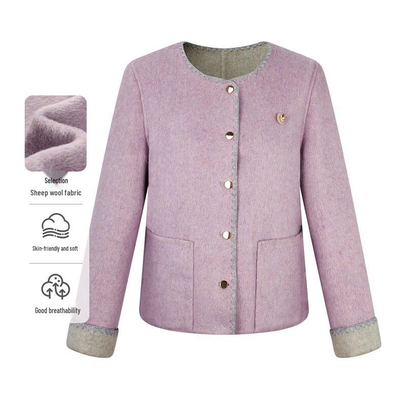 FivePlus Women s Wool Blend Double-Faced Short Jacket L