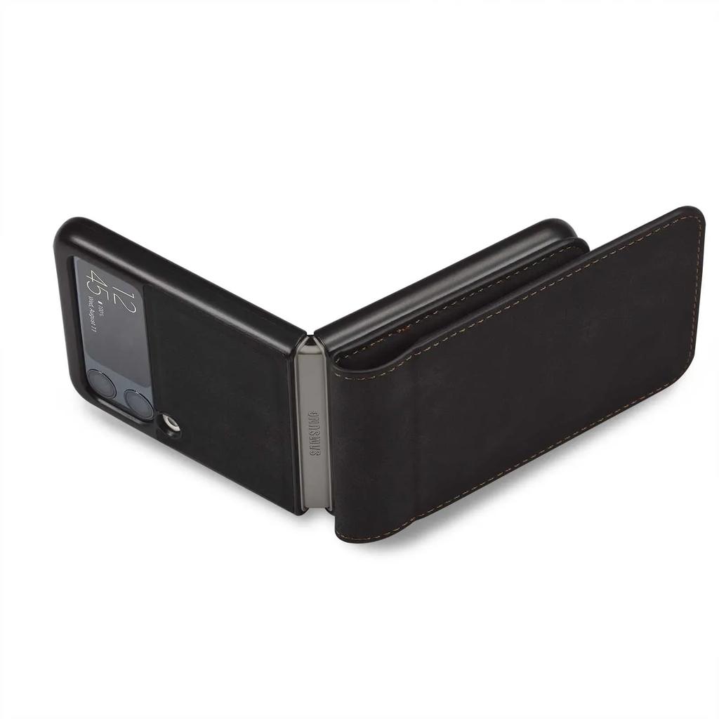 Ultra Thin Flip Leather Cover for Samsung Galaxy Z Flip 7 FE 6 5 4 3 Flip7 Flip6 5G Card Solt Holder Wallet Magnetic Phone Case