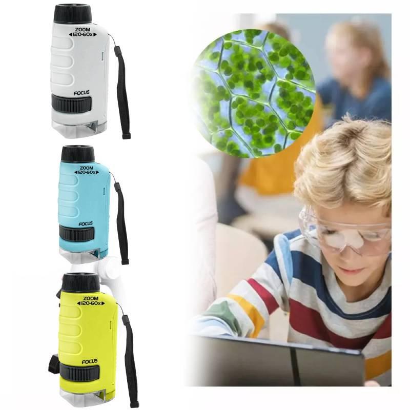 Microscópio Óptico Portátil de Alta Definição Kit Científico Educacional Para Crianças