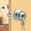 Aluminum Alloy Round Door Knobs Rotation Lock Knobset Handle Metal Door Knob With Key For Bedrooms Living Rooms Bathrooms