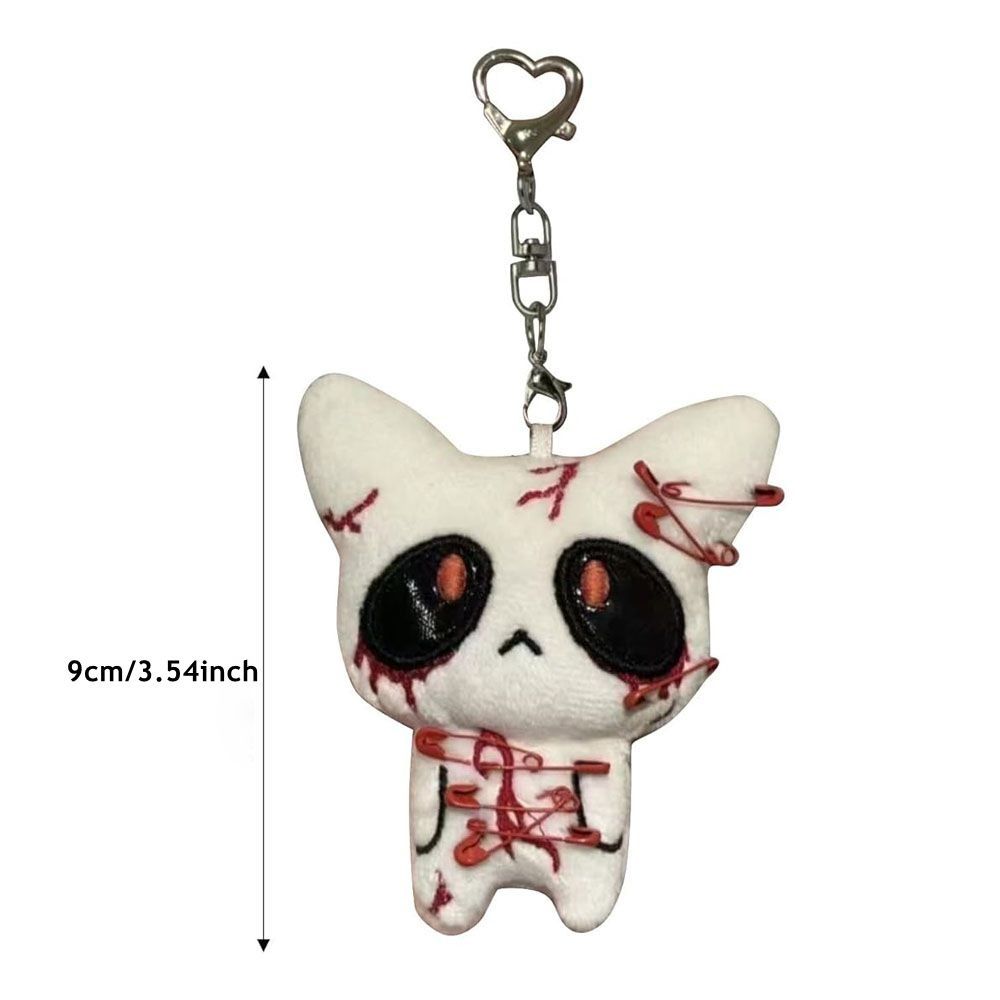 PP Cotton Halloween Keychain Black Color Horror Plush Keyring Creative Gift Bloody Doll Keychain