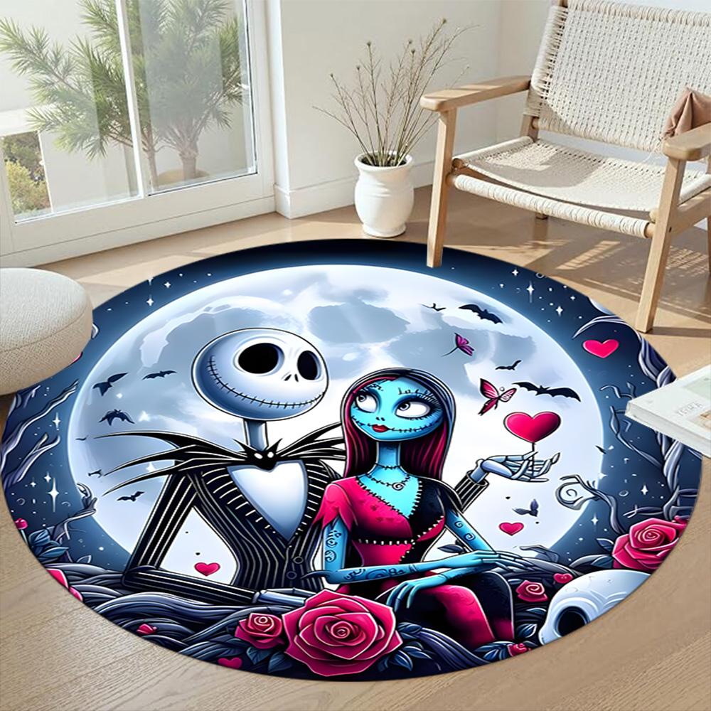 Nightmare Before Christmas Round Carpet Suitable for Decorate room Dormitory Study room Living Rooms Anti-slip Round Rug Office home decor