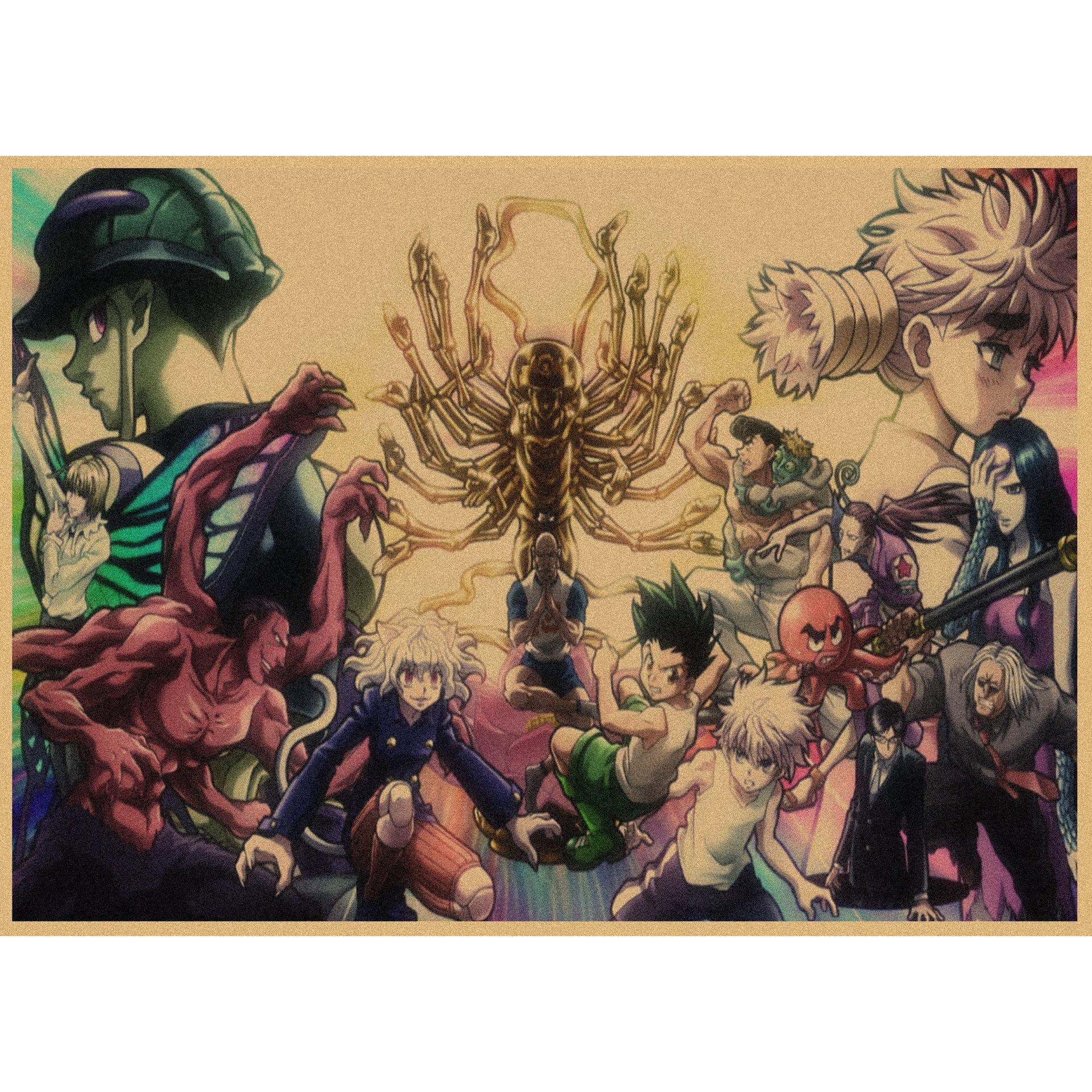 

Retro Kraft Paper Wall Poster: Hunter x Hunter Japanese Anime Art for Bar & Cafe Decor 42X29.7cm (A3 size)