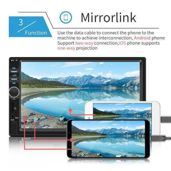 Car Multimedia Player  Audio Stereo Radio 7" HD MP5 Touch Screen Digital Display