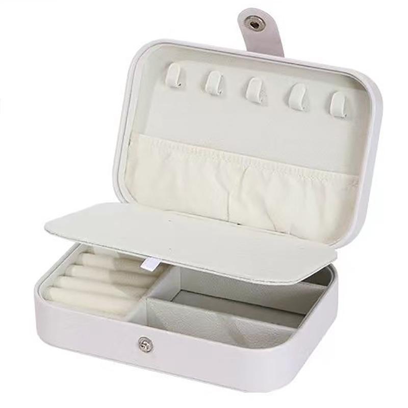 Portable Jewelry Box Jewelry Organizer Display Travel Jewelry Case Boxes Button Leather Storage Zipper Jewelers Joyero
