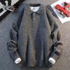 Yalu Men's Color Block Loose Fit Polo Knit Sweater