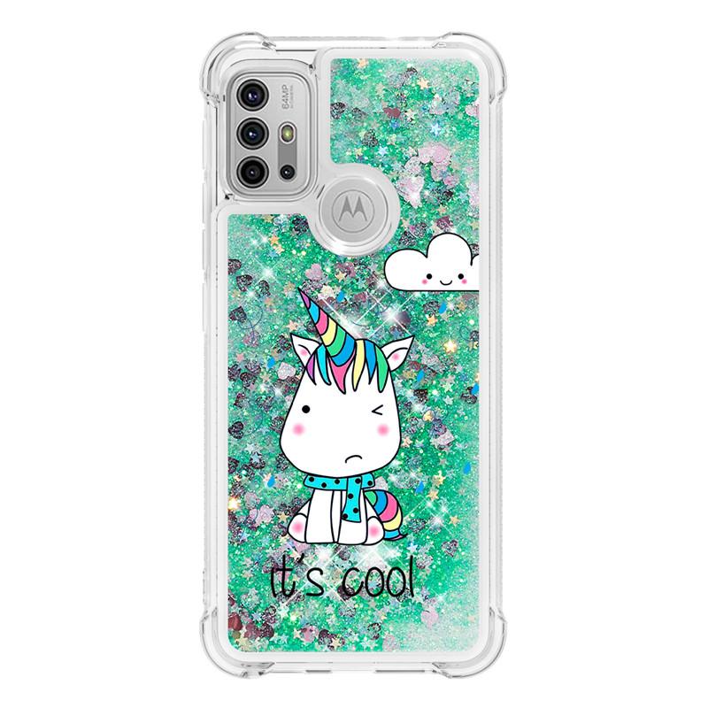 Liquid Phone Case For Motorola Moto G30 G20 G10 G Pure Stylus Play E7 Power 2021 Cover Painted Glitter Quicksand Capa