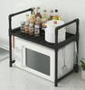 Kitchen Shelf For Microwave Organizer Cabinet Black 2 Levels 48Cm Shelf