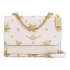 Klare gelbe Rose Blumendruck Crossbody-Tasche, weiße Leder Damen Tages-Party-Reise Kette Schulter Handtasche CAL39-IMCAH