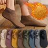 3 Pairs Women's Lace Thermal Socks Anti-Slip Silicone Fleece Lined Mid-Top Cotton Warm German Velvet Cozy Floor Socks for Pregnant Women