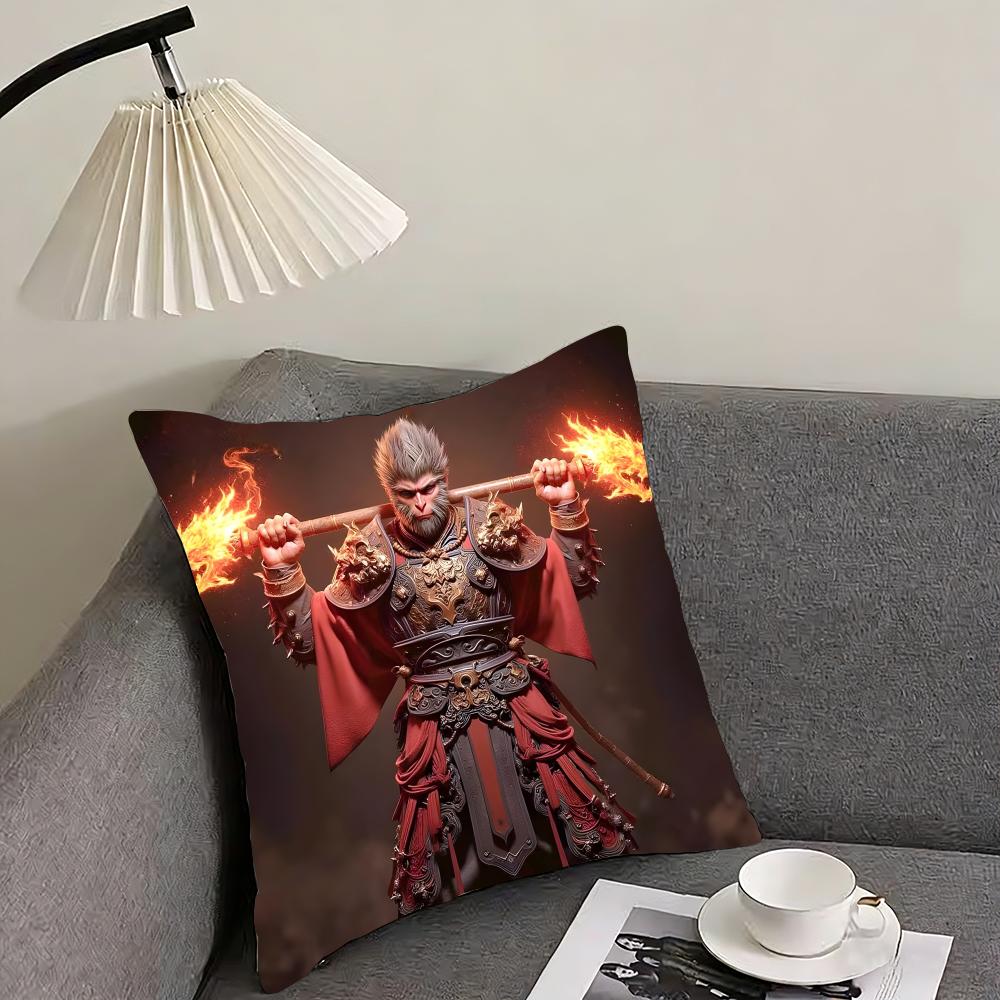 BBlack MythH Game Cushion Cover Pillowcase Ultra Soft Skin Friendly Fabric Cloud Like Comfort Concealed Zipper
