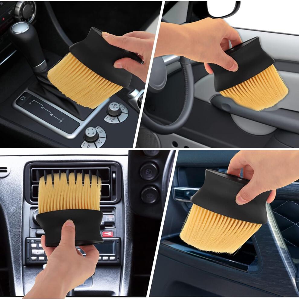 Car Detailing Brush (yellow), Car Cleaning Brush Duster Soft Bristle Detailing Brush Dusting Tool Dusting Brush Dirt Dust Cleaning Brush for Car Inter