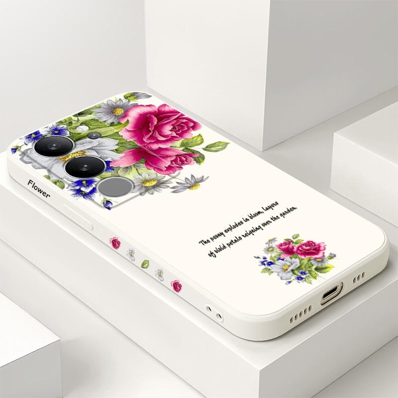 Garden Rose Phone Case For VIVO V40 V30 V29 V29E V27 V27E V25 V25E V23 V23E V21 V20 Y20 Y12 Y21 Y22 Y50 Y35 Y76 Y36 Pro 4G 5G