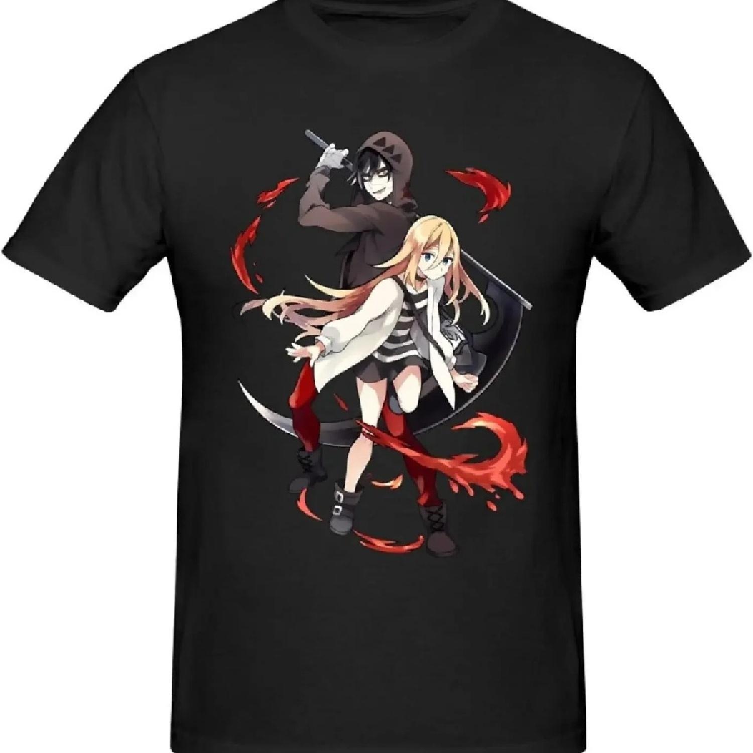 

Angels Anime of Death Shirt Men s Custom Breathable Cotton Short-Sleeved Tshirt Fashion Crew Neck Tees Tops Black XXXXXL