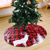 Festive Christmas Tree Skirt With Red Checkered Reindeer Design For Holiday Decor