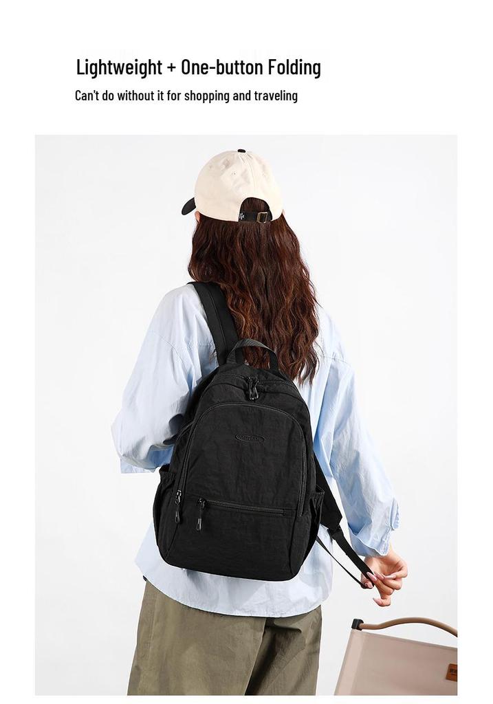 Korean Style Pleated Backpack: Large Capacity, Lightweight, Multiple Colors, Ideal for Female Students & Travel
