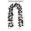 Reusable Artificial Black Rose Vine Flexible Spooky Gothic Wreath  Staircase Handrail