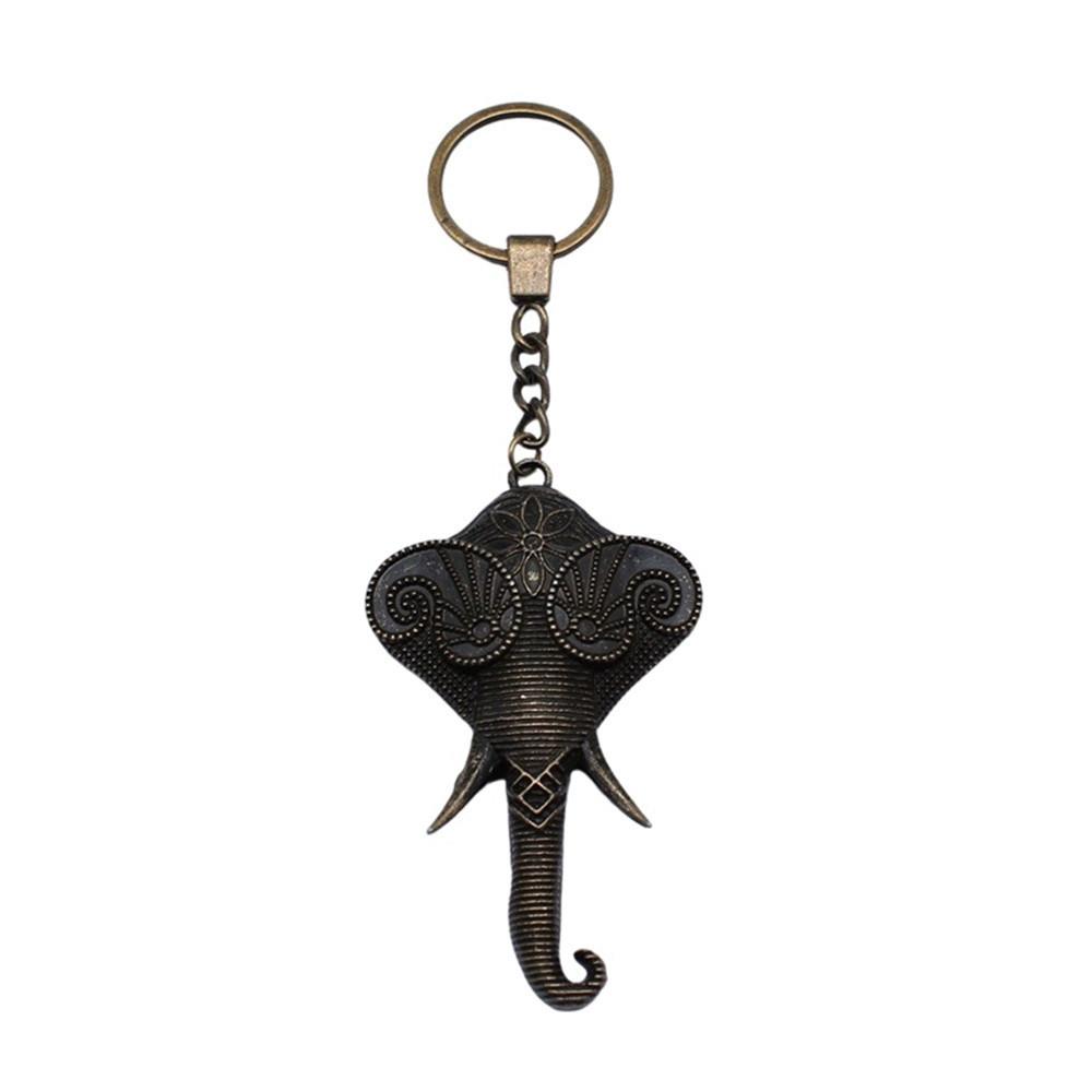 Pendentifs Porte-clés Éléphant Amoureux des Animaux Bijoux en Métal Artisanat Anneau 30mm