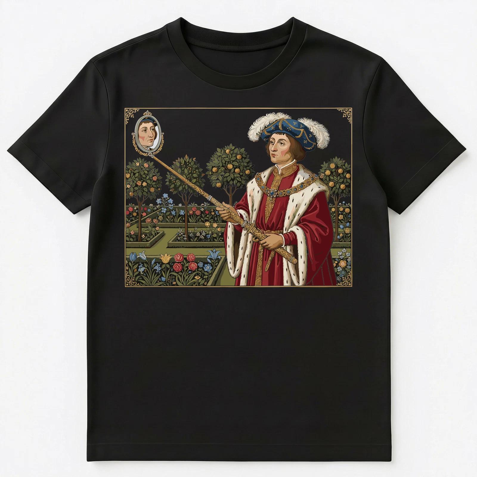 Monarch Anachronistic Selfie Royal History Medieval Tapestry Unisex T-Shirt M