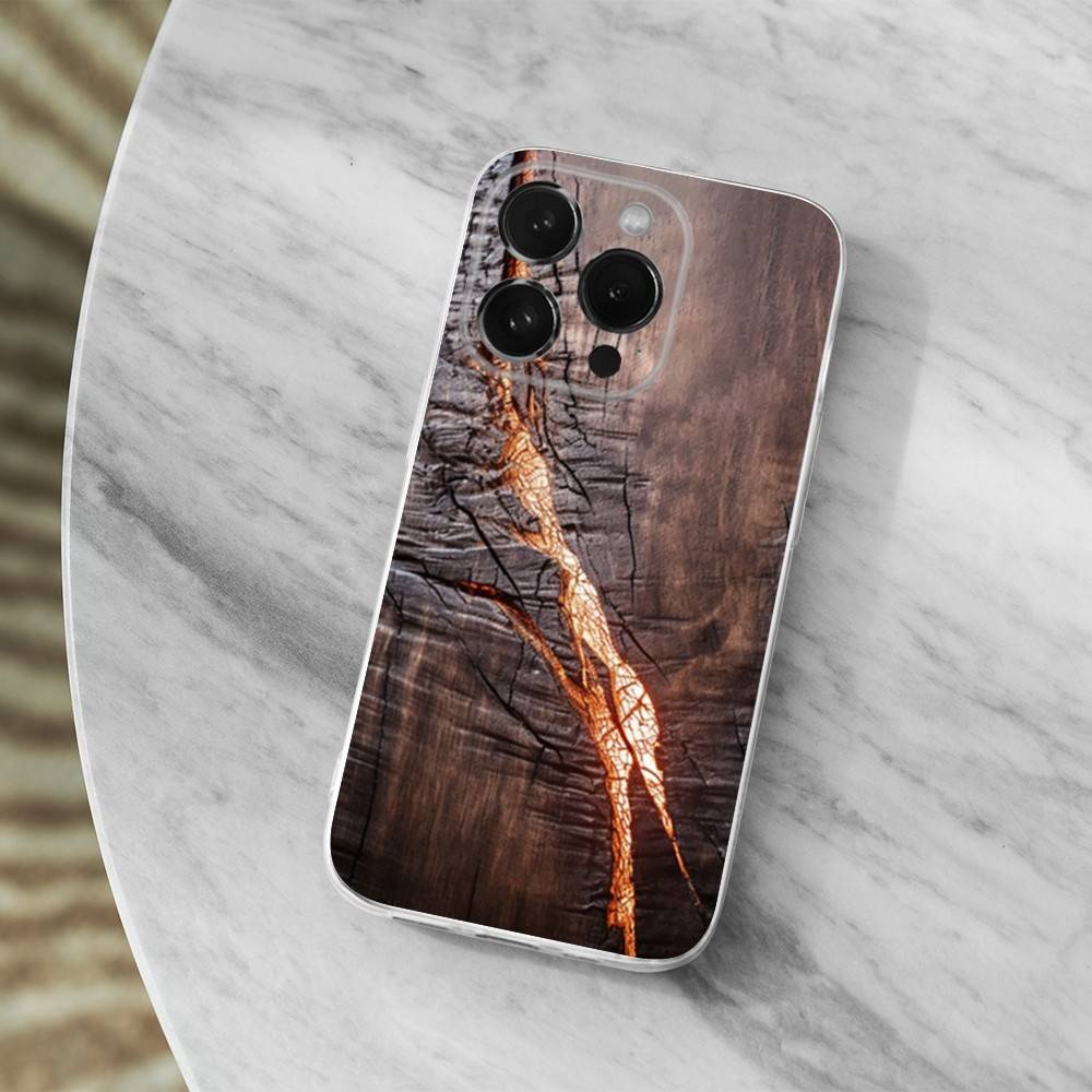 Natural Wood Pattern For iPhone 16,13,12,11,17,14,15,Pro,Max,Plus,X,XS,XR,SE,Mini Transparent Soft silicone Case