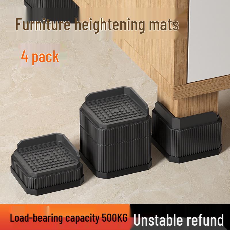 Adjustable Stackable Furniture Riser Pads for Table, Cabinet, and Bed Legs - Moisture-Proof, Strong Load-Bearing Plastic Blocks