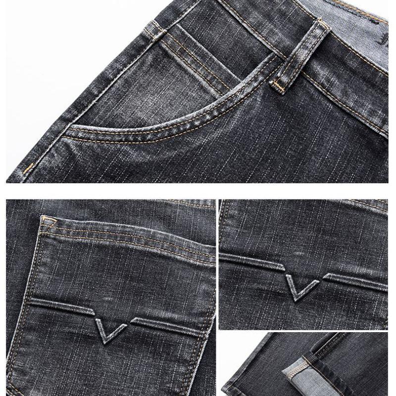 Stretch Skinny Jeans Herren Mode Casual Slim Fit Denim Designer Elastische Hose Grau Markenhose Männlich Große Größe 38 40