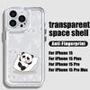 Cute Pandas Pattern Clear Soft Silicone Case For iPhone 15 Plus 14 13 Pro Max 12 Mini 11 Pro XS XR 8 7 Lens Protection Shockproof Glossy Phone Cover