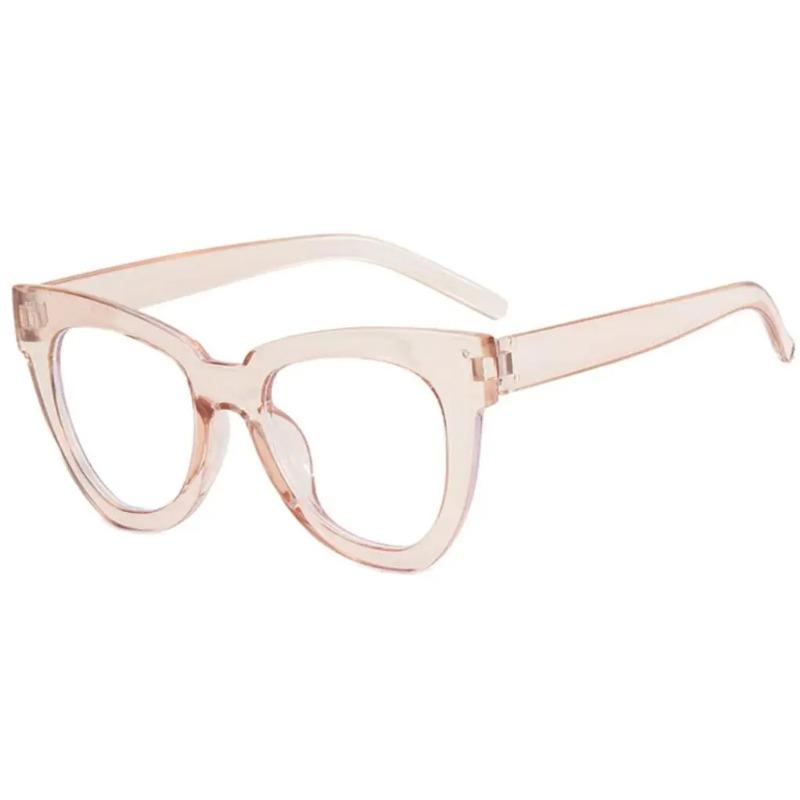 New Fashion Lady Reading Glasses Blue Light Filter Prescription Eyeglasses Brand Design Oversized Triangle Cat Eye Glasses