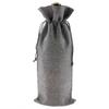 12pcs Grey Linen Fabric Wine Bag Drawstring Closure Wine Bottle Gift Bag  Housewarming Gift