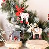 6pcs Wooden Reindeer Ornaments for Christmas Tree Festive Holiday Decorations, No Power Needed