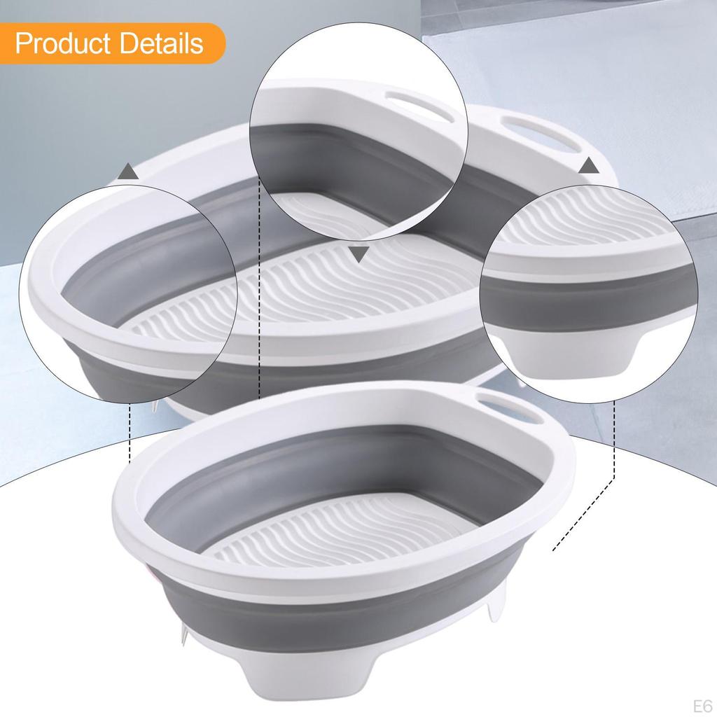 Washboard Basin Fold Washtub Space Saving for Bathroom Home Household Laundry Room
