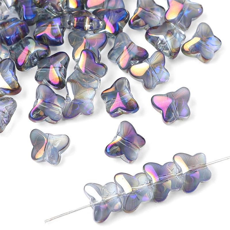 Glass Dazzle Color Butterfly Crystal Beads Loose Beads Handmade DIY Beading Bracelet Glass Beads Homemade Jewelry Accessories Beads for Jewelry Making