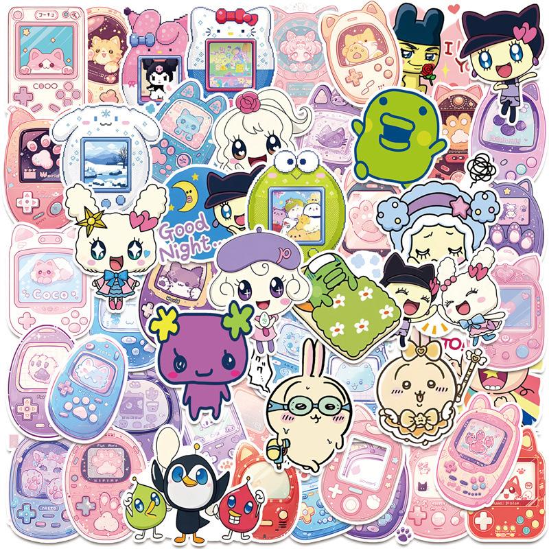50Pcs Tamagotchi Stickers Anime Tamagotchi Luggage Skateboard Stickers Scrapbooking Phone Luggage Skateboard Waterproof