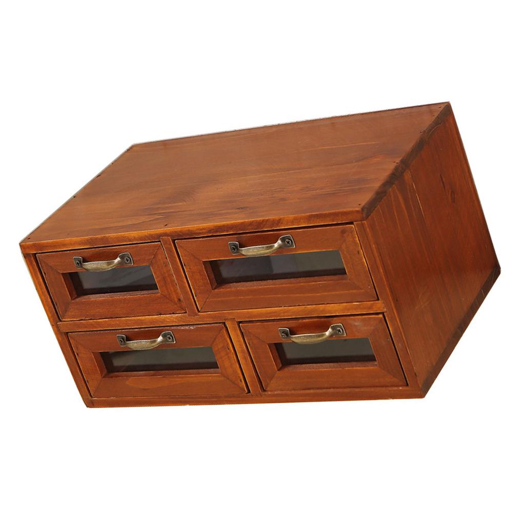 Elegant Wooden Storage Box With Multiple Drawers Antique Style Wooden Storage Cabinet Ideal For Makeup Tools And Keys