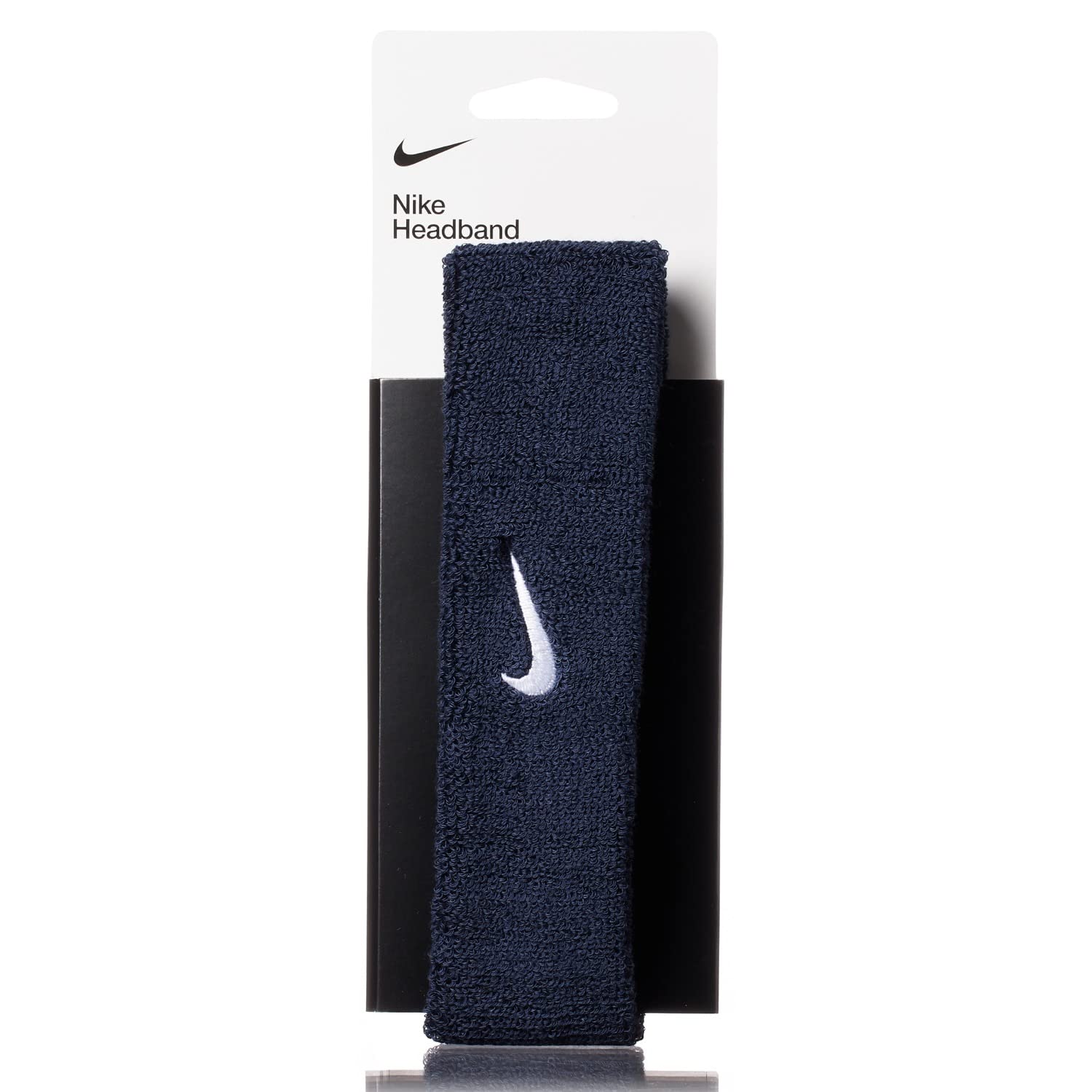 

NIKE Unisex Adult Walking Swoosh Headband BN2091 Obsidian/White