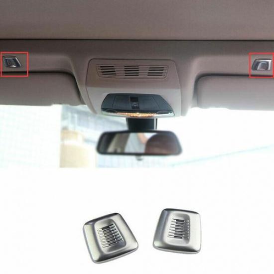 For BMW 5 Series G30 2018- ABS Silver Car Inner Microphone Cover Trim 2PCS