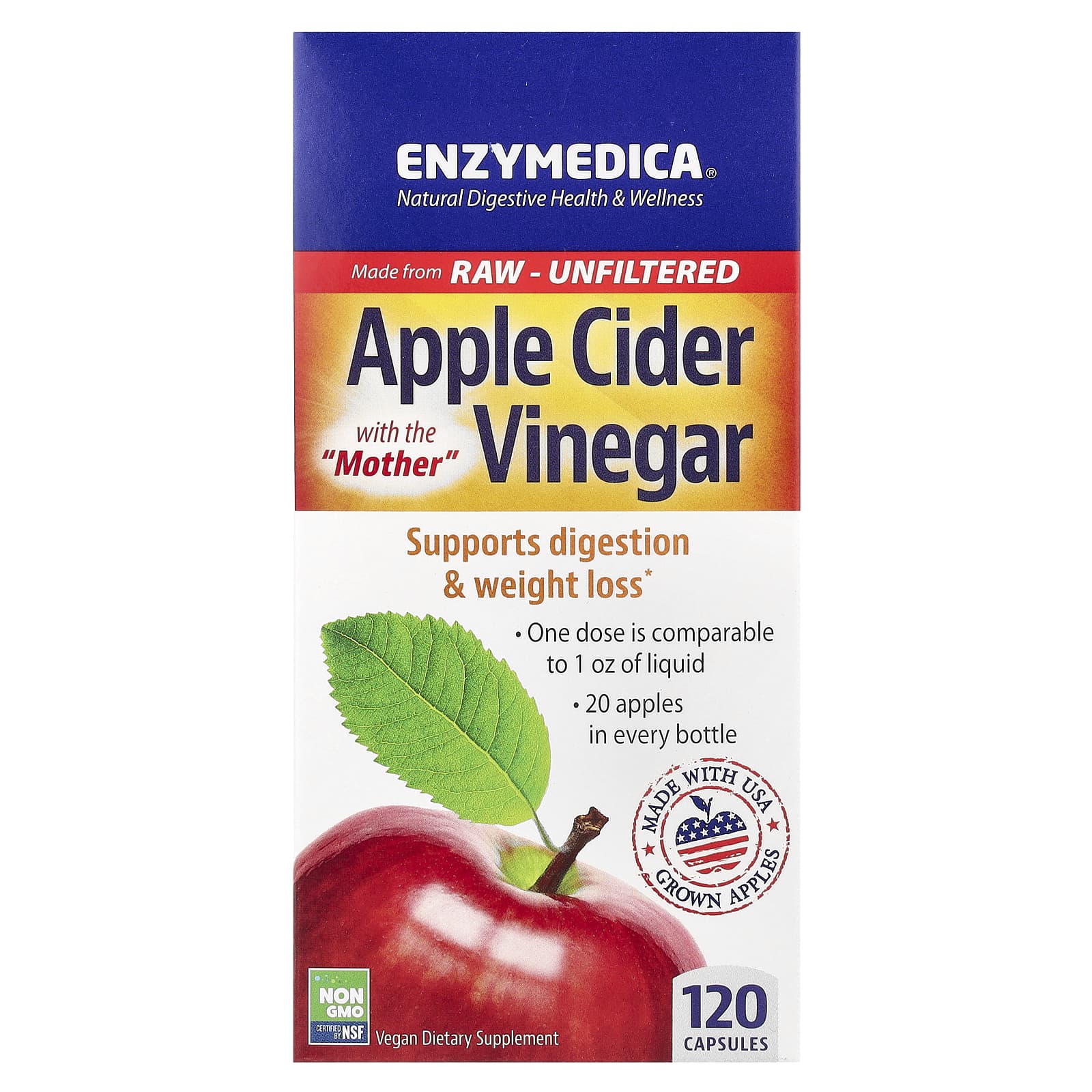 

Apple Cider Vinegar with Herbs, 120 Capsules (355Mg per Capsule)