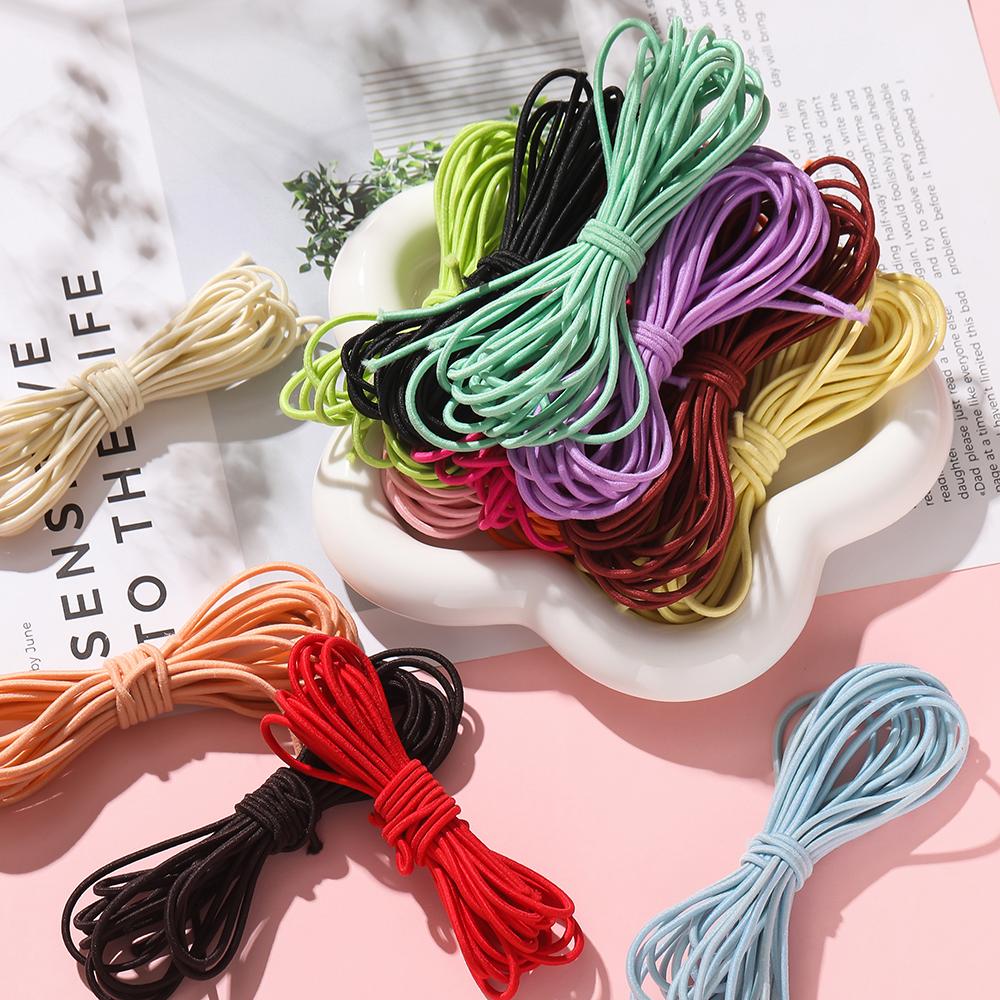 2-5Meters/Lot Round Elastics Rope 2mm 2.5mm Multicolor Nylon Elastic Rubber Bands for DIY Bracelet Necklace Jewelry Accessories