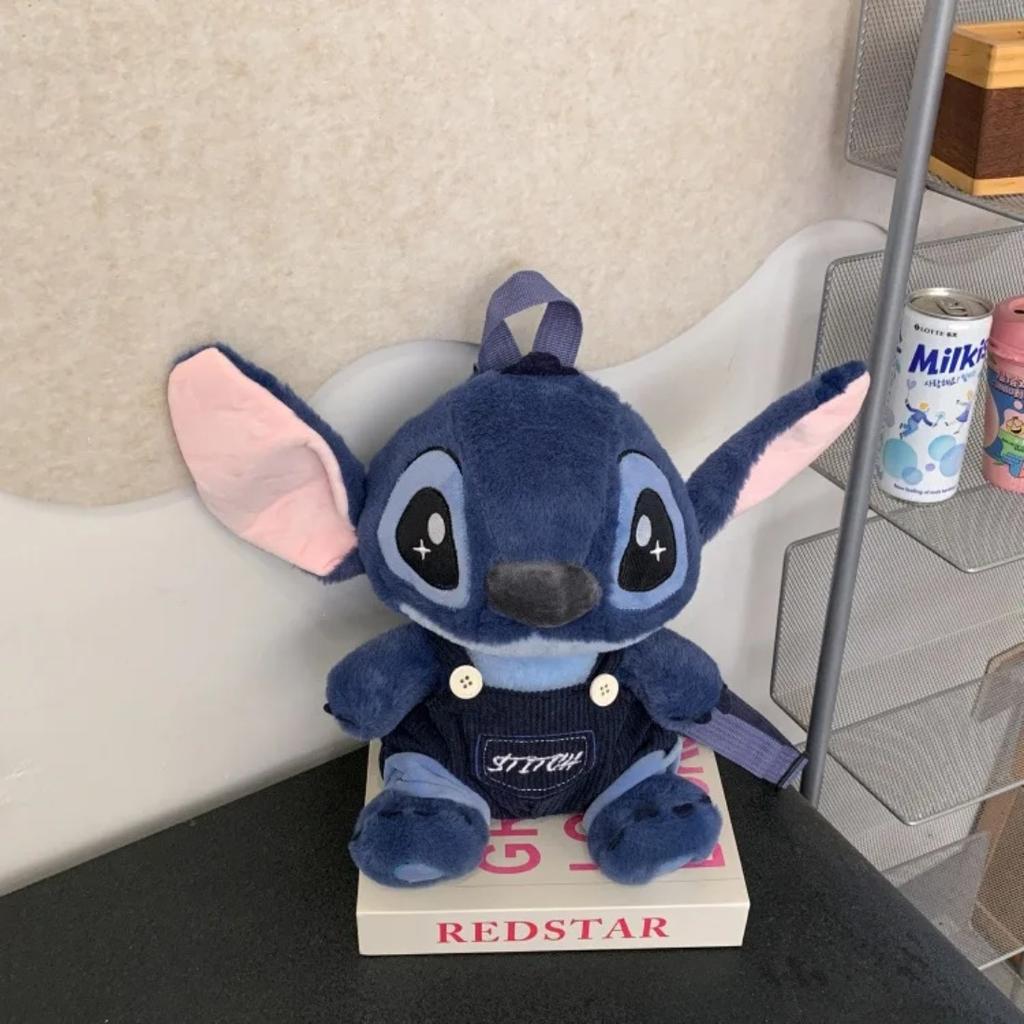 Kawaii Stitch Bag Plush Backpack Bagpack Double Shoulder Crossbody Bag Storage Pouch Plushie Anime Toy Gift for Girls