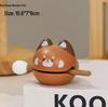 Cartoon Knock Knock Wooden Fish Ornament - Cute Granule Lucky Cat Decoration for Office