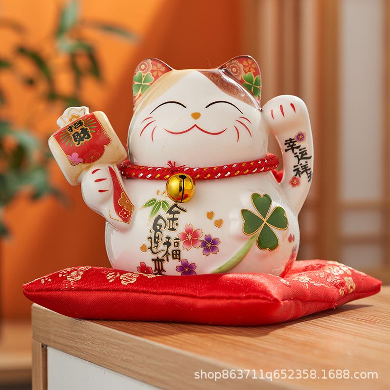 NEU Glückskatze Spardose Kreatives Ornament, Japanische Stil Glückskatze Keramik, Geschenk zur Neueröffnung, Heimdekoration
