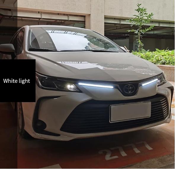 Car DRL LED Daylight, Yellow Cycle, White Turn Signal, Waterproof Headlight Lane, Serial Lamp, Universal, 2pcs.