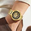 Herren Automatische Skelett Mechanische Uhr Steampunk Vintage Design Strassstein Uhr Business Casual Armbanduhr