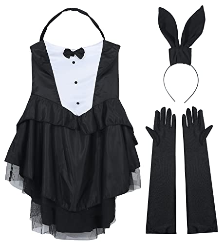 

[TOKYO GOODS MARKET] [PureAribon] Plus Size Bunny Girl Costume Set (Black, 3XL)