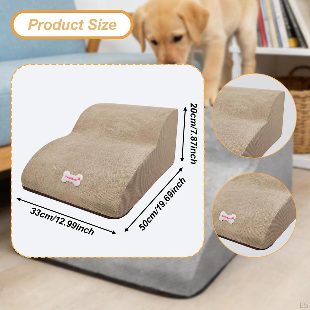 2 Step Dog Stairs Ramp Non Slip Bottom Washable Puppy Couch Ladder Multipurpose for Puppy, Car